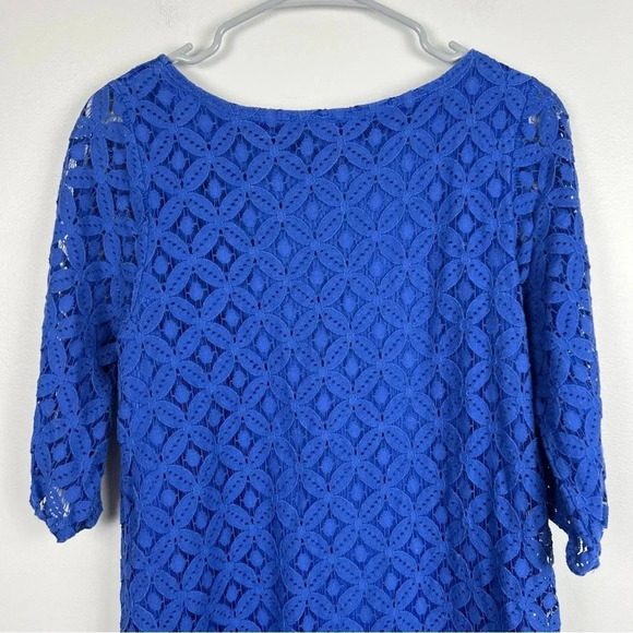 Everly Blue Lace Mod Shirt Dress Woman's Size Small - Picture 6 of 9